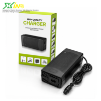 Chargeur de scooter électrique 36V 2A, batterie au lithium, ABS ignifuge, éclairage LED, sortie stable, prise personnalisée, protection multiple