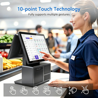 POS-система с сенсорным экраном на базе Intel I5-4-го поколения, ОС Windows, SSD 128 ГБ, ОЗУ DDR8G для ресторанов и кассовых операций
