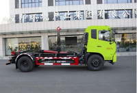 Camion à ordures domestiques Dongfeng 4*2 Diesel, transmission manuelle, état neuf, compartiment amovible, norme Euro 3, garantie 1 an