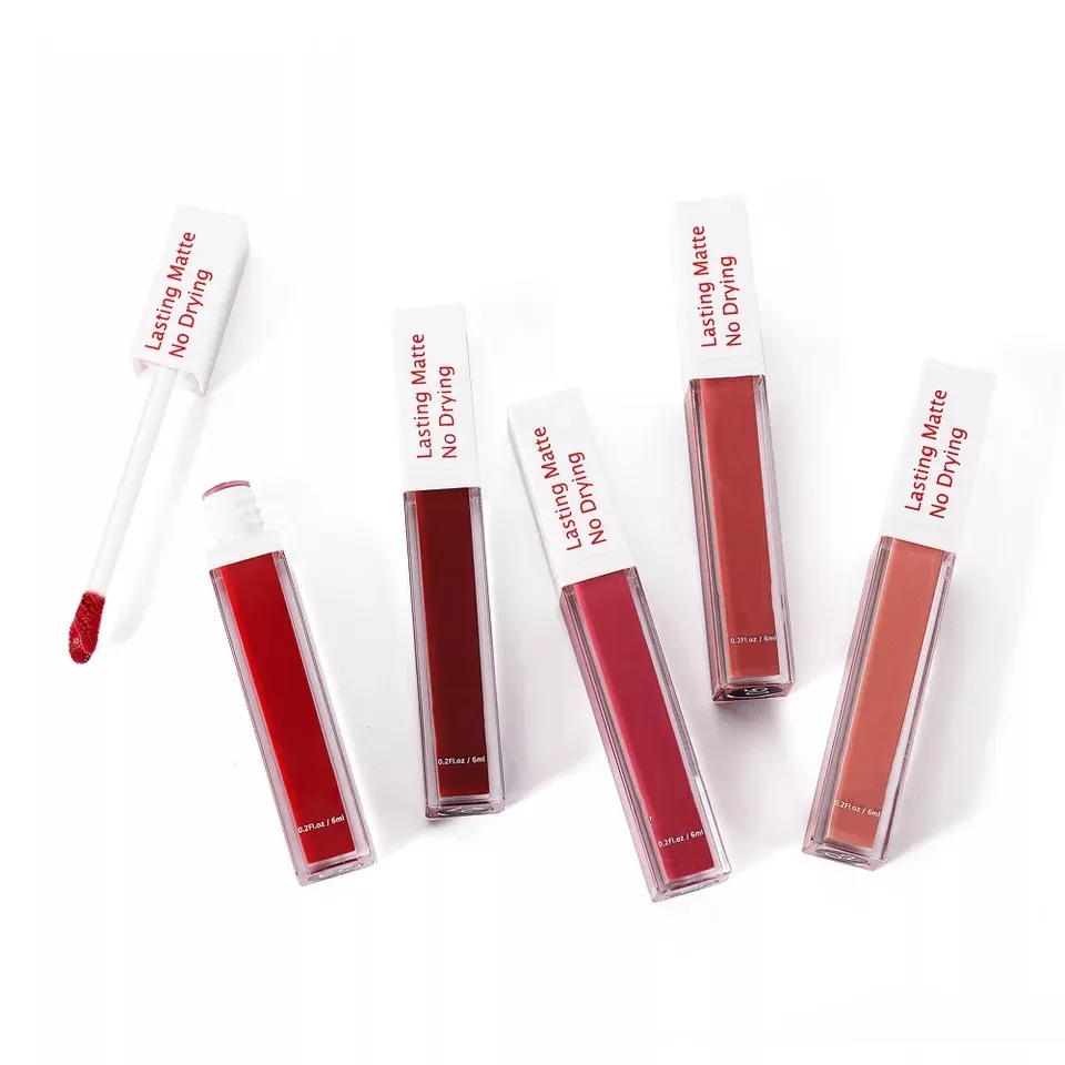 private label long lasting no drying more color matte lipgloss with low moq factory wholesale price