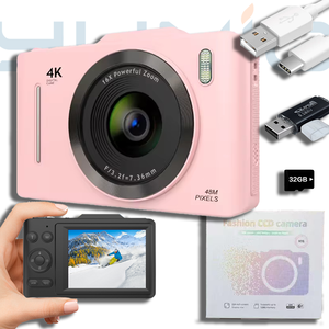 กล้องพกพา Yuniq 4K พร้อมการชาร์จเร็วแบบ Type C และแบตเตอรี่ใช้งานได้ยาวนาน 16X สำหรับการใช้งานในชีวิตประจำวัน กล้องดิจิตอล H16 50MP สำหรับนักเรียน - Product Image 1