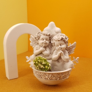 Witt popolare adorabile piccolo angelo cimitero in resina elegante e ben fatto volare via dagli scaffali decorazione del cimitero in resina - Product Image 3