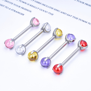 G23 F136 titanio 14G hilo interno pezón anillo Barbell chapado en oro circón cristal gema <span class=keywords><strong>mujer</strong></span> pecho <span class=keywords><strong>Piercing</strong></span> cuerpo joyería - Product Image 2