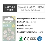 EUNICELL FABRICANT/OEM d'aides auditives batteries 1.4V piles bouton A10/PR70 A13/PR48 A312/PR41 A675/PR44