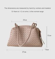 Sac tissé à la main de haute qualité, sacs à main en cuir véritable, élégant, décontracté, sac à bandoulière, grande capacité, sacs fourre-tout pour femmes