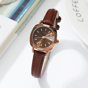 Reloj de Mujer con Esfera Cuadrada Pequeña, Estilo Popular, Aspecto Retro, Correa de Cuero, Reloj de Cuarzo para Mujer - Product Image 3