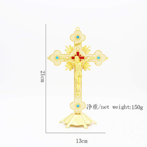 다이아몬드 금 십자가 십자가 예수 그리스도 기독교 종교 훈장 금속 기념품 Protion 선물 - Product Image 3