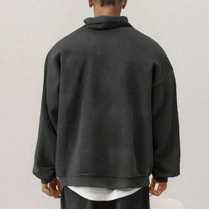 Sweat à capuche unisexe personnalisé 100 % coton épais coupe oversize, style vintage délavé à l'acide, en molleton bouclette effet soleil délavé et vieilli pour homme - Product Image 2