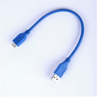 Kabel Data Komputer USB 3.0, AM Male ke Micro-B, Kabel Koneksi Hard Drive Eksternal Kecepatan Tinggi 0,3 meter.