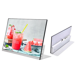 Tablero de Menú Digital de contador de vídeo en forma de L de 27 pulgadas al por mayor en francés para uso en restaurantes para tiendas minoristas, ascensores, aeropuertos - Product Image 1