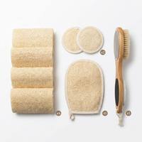 Coffrets cadeaux personnalisables pour le soin du corps avec accessoires de douche variés, emballage élégant pour les spas, les hôtels et les cadeaux de vacances