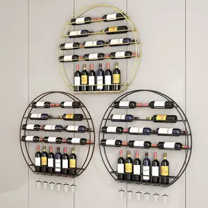 Vitrin rafları yemek odası mobilyası vitrin şarap rafı duvara monte şarap şişesi tutucu şarap rafları