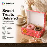 Boîtes d'expédition personnalisées écologiques pour Mochi Donut, roses marguerite, personnalisables, pour boulangeries et desserts – Vente directe usine