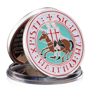 Monedas Conmemorativas de los <span class=keywords><strong>Caballeros</strong></span> Templarios, Orden Teutónica, Chapadas en Oro y Plata, Monedas Metálicas Conmemorativas de las Cruzadas, Decoración para el Hogar - Product Image 5