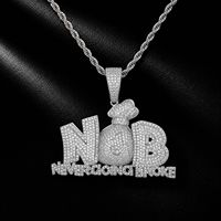 Collier Pendentif Sac d'Argent Bling Bling avec Symbole Dollar, Micro-Pavé de Zircons Cubiques, Style Hip Hop Iced Out, Bijou de Cou Unisexe pour Rappeur, Vente en Gros