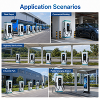 Chargeur rapide DC commercial 400 kW GB/T CCS2 à trois connecteurs 200-1000V avec RFID, application, 4G et Wi-Fi pour flotte de camions, entrepôt et projets routiers