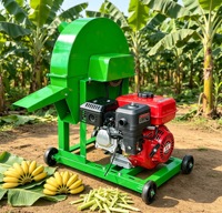 Nouvelle Conception de Coupeuse Mobile sur Roues à Essence pour Bananiers, Haute Productivité, pour la Production d'Aliments pour Animaux Domestiques et Agricoles