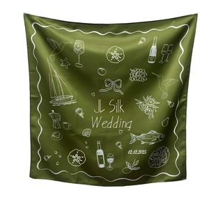 Lụa cảm giác đầu Khăn Vuông <span class=keywords><strong>Satin</strong></span> Cổ Khăn lụa Bandana phong cách với tùy chỉnh in cho khăn cưới - Product Image 1