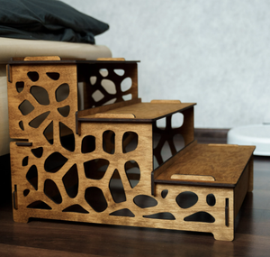 Escaleras para Perros de Madera Maciza para Camas Altas (Ajustables) - Product Image 1