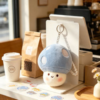 Porte-clés personnalisé en peluche de coton en forme de champignon, avec rembourrage en coton PP, plusieurs couleurs et styles au choix, unisexe