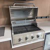 Meuble de cuisine en acier inoxydable, armoire modulaire d'extérieur pour piscine, station barbecue, armoire de cuisine extérieure personnalisée pour villa et patio