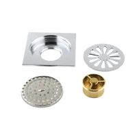 Couvercle de drain de sol à insertion de carrelage carré en laiton de style moderne Bonne vente Drain de douche Filigrane de salle de bain d'hôtel Chrome