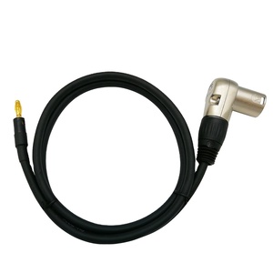 זווית ישרה xlr מחבר 3pin מצופה זהב בננה 4 מ "מ כבל xlr כבל בננה למגבר סאב וופר מגבר - Product Image 6