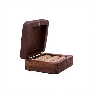 Custom Walnut Wood <b>Ring</b> <b>Box</b> Rustic Wooden Jewelry Case Handmade Gift Packaging for Wedding Engagement - Product Image 3