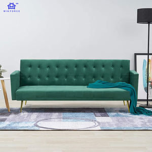 Sofá Chesterfield de terciopelo barato <span class=keywords><strong>cama</strong></span> perezoso cómodo sofá plegable sofá relax sofá <span class=keywords><strong>cama</strong></span> botón copetudo sofá <span class=keywords><strong>Cama</strong></span> con pata de metal dorado - Product Image 3