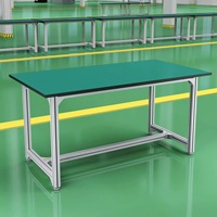 Banc de travail antistatique personnalisé en alliage d'aluminium, table d'inspection, table de travail en profilé d'aluminium, table d'atelier d'usine