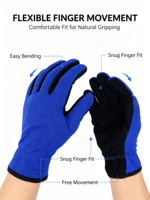 Gants de travail de sécurité bleu-noir en tissu, gants de protection industriels, de construction, de jardinage pour hommes et femmes