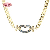 Bracelet en plaqué or 18 ct personnalisable de l'industrie, vente en gros de bijoux en zircon, collier avec pendentif en pierre précieuse naturelle