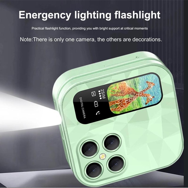 I18 Pro Foldable Phone 2G GSM Dual SIM Standby Call Recording Speed Dial FM Radio Small Flip Mobile Phone Type C Feature Device
