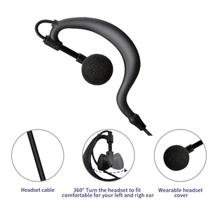 Auriculares ET-ER20 con PTT de 2 pines y auricular ajustable para la serie Baofeng, accesorio para radio portátil TK-3360 TK-2407 TK-3407 TC-620 - Product Image 3