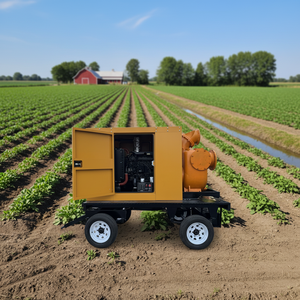 Pompe à eau auto-amorçante silencieuse montée sur remorque 60kW-80kW avec démarrage à distance automatique pour travaux agricoles et de construction AJS-60GF Puissante auto-amorçante - Product Image 5