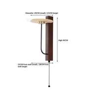 Applique Murale LED en Bois Style Rétro Japandi & Médiéval avec Interrupteur pour Salon, Hôtel, Escalier, Chevet - Lumière Jaune Effet Pierre de Grotte