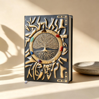 Oferta Especial: Cuaderno de Cristales Curativos con Gemas, Grava de Ágata y Jaspe, Árbol de la Vida y Siete Chakras, Ideal para Regalo