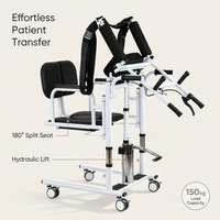 Chaise de transfert hydraulique multifonctionnelle pour patients alités et personnes âgées, portable, réglable, légère, capacité de 130 kg