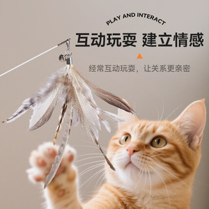 Eetoy S Juguete Telescópico para Gatos con Cabezal de Plumas, Juguete Interactivo para Gatos - Product Image 2