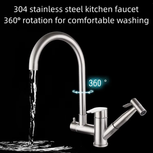 Grifo Monomando de Acero Inoxidable 304 FSH OEM con Rociador Extraíble de Rotación de 360 Grados para Fregadero de Cocina, Mezclador de Agua Fría/Caliente con Cerámica - Product Image 6