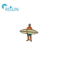 Insigne de planche de surf en métal personnalisé, épingle en émail, épingles de surf pour sports nautiques, broches, insigne d'épinglette de planche de surf personnalisé