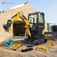 Mini-excavatrice de 1,5 tonne certifiée CE, multifonctionnelle, restauration agricole, personnalisée, simple et facile à utiliser, moteur Kubota