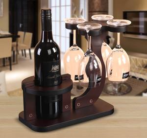 2020 yeni yaratıcı ahşap şarap rafı asılı şarap bardağı dekorasyon masa - Product Image 5