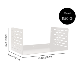 Étagère métallique moderne de taille moyenne, finition blanche, robuste, unité de rangement décorative pour la maison, le bureau, le salon, la chambre à coucher - Product Image 5