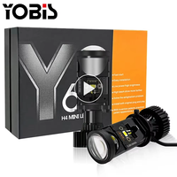Yobis Vente Chaude Y6 Projecteur de Phare LED Lentille 140W 26000LM Auto LED H4 Faisceau Haut Faisceau Bas Mini Ampoule de Phare Bi-led pour Voiture
