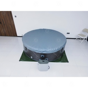 Bain à remous gonflable d'extérieur avec chauffage, portable, rond, encastrable, pour six personnes - Product Image 3