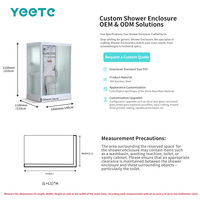 Cabine de douche pivotante carrée noire YEETE en verre trempé de 8 mm – Fournisseur en gros pour salles de bain, distribution en vrac, centre de distribution, modulaire préfabriqué pour le commerce