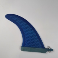 Aileron central en fibre de verre haute résistance multicolore pour planche de surf longboard, vente en gros
