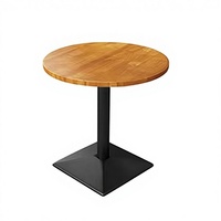 Table à manger carrée en bois massif, design rétro nostalgique, avec pieds en métal, pour usage commercial personnalisé, restaurant et hôtel, restauration rapide