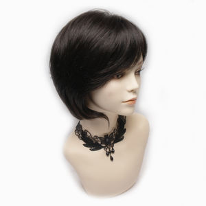 Perruque de chimiothérapie 100% cheveux humains, nouée à la main, 8 pouces, ondulée, bob, clip-in, légère, couleurs naturelles, bonnet respirant par WIGTS - Product Image 3